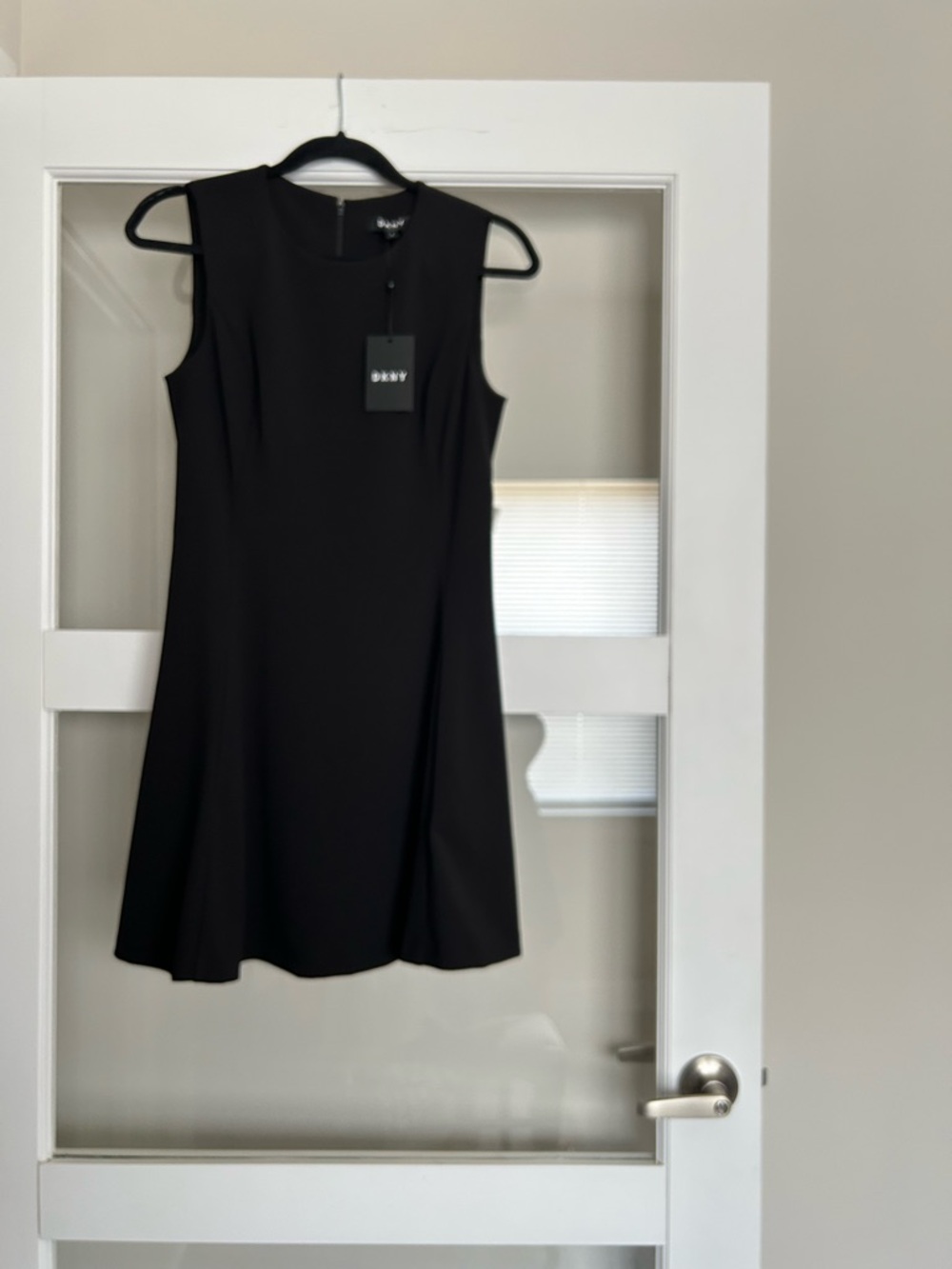 DKNY Black Sleeveless Fit-and-Flare Mini Dress